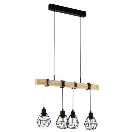 Eglo - Ljuskrona med textilsladd TOWNSHEND 4xE27/60W/230V - FSC certifierade