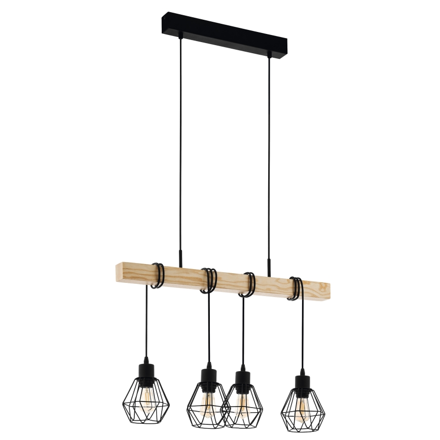 Eglo - Ljuskrona med textilsladd TOWNSHEND 4xE27/60W/230V - FSC certifierade