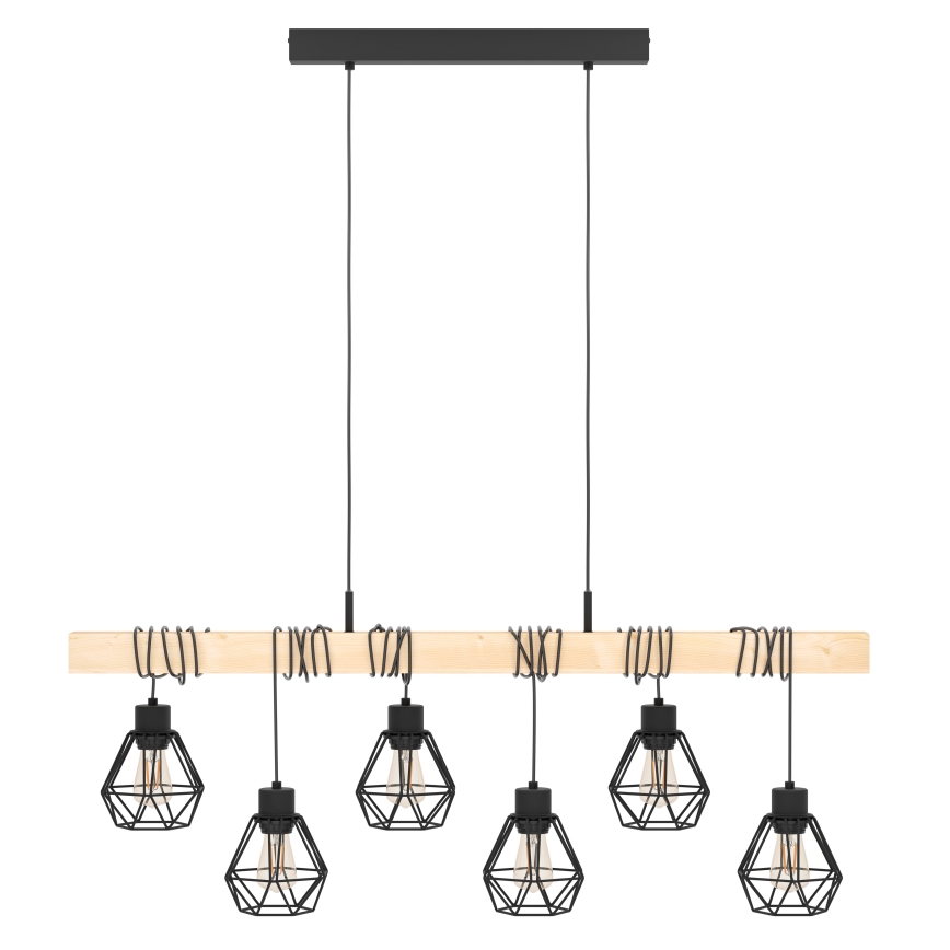 Eglo - Ljuskrona med textilsladd TOWNSHEND 6xE27/60W/230V - FSC certifierade