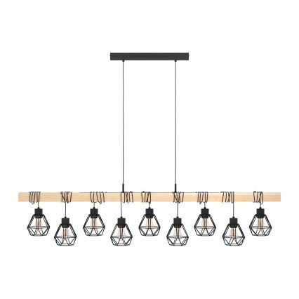 Eglo - Ljuskrona med textilsladd TOWNSHEND 9xE27/60W/230V - FSC certifierade