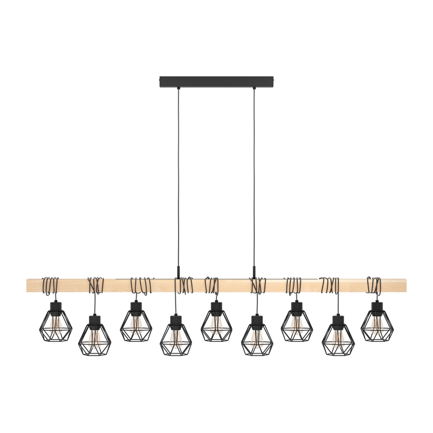 Eglo - Ljuskrona med textilsladd TOWNSHEND 9xE27/60W/230V - FSC certifierade