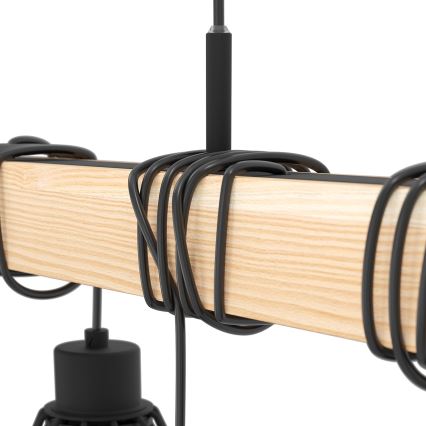 Eglo - Ljuskrona med textilsladd TOWNSHEND 9xE27/60W/230V - FSC certifierade