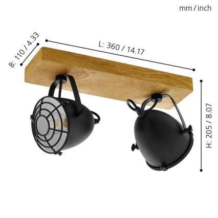 Eglo - Takspot 2xE14/40W/230V