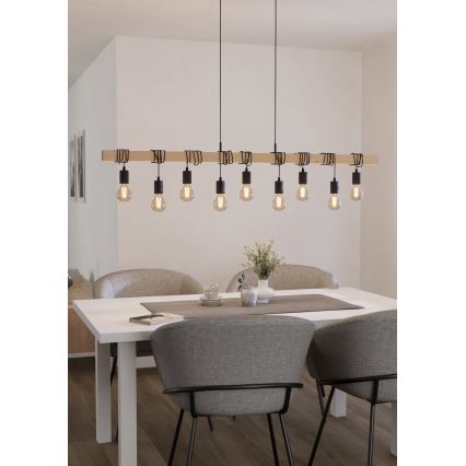 Eglo - Ljuskrona med textilsladd TOWNSHEND 9xE27/60W/230V - FSC certifierade
