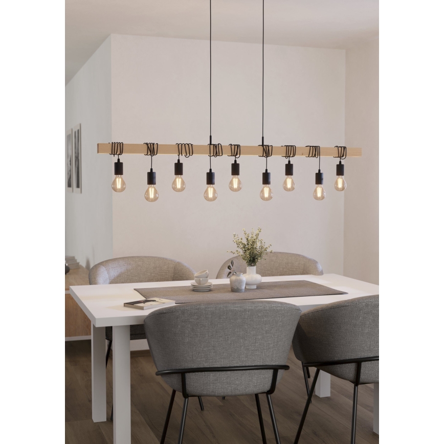 Eglo - Ljuskrona med textilsladd TOWNSHEND 9xE27/60W/230V - FSC certifierade