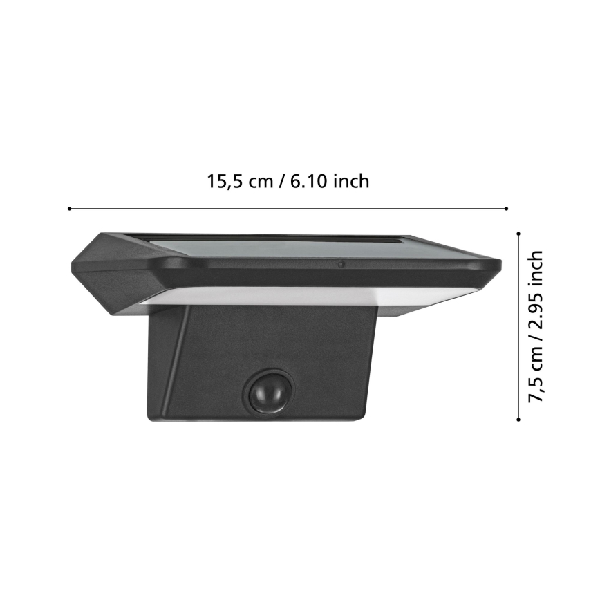 Eglo - LED solcell väggbelysning med sensor LED/20W/3,7V IP44