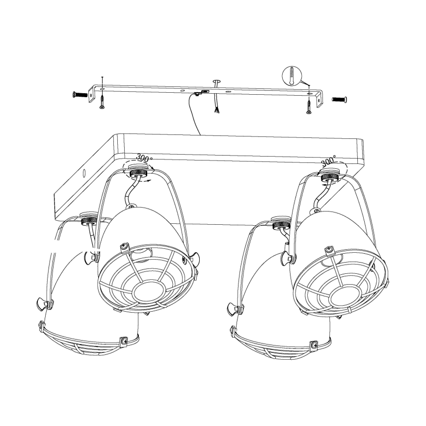 Eglo 49079 - Spotlight GATEBECK 4xE14/40W/230V