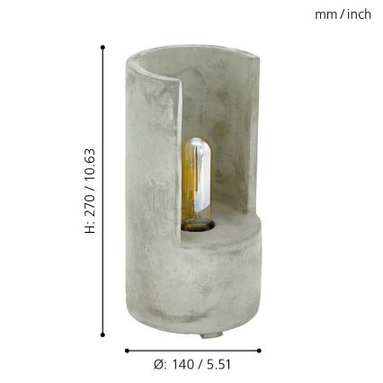 Eglo 49111 - Bordslampa LYNTON 1xE27/60W/230V