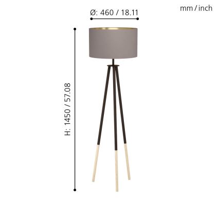 Eglo 49148 - Golvlampa BIDFORD 1xE27/60W/230V