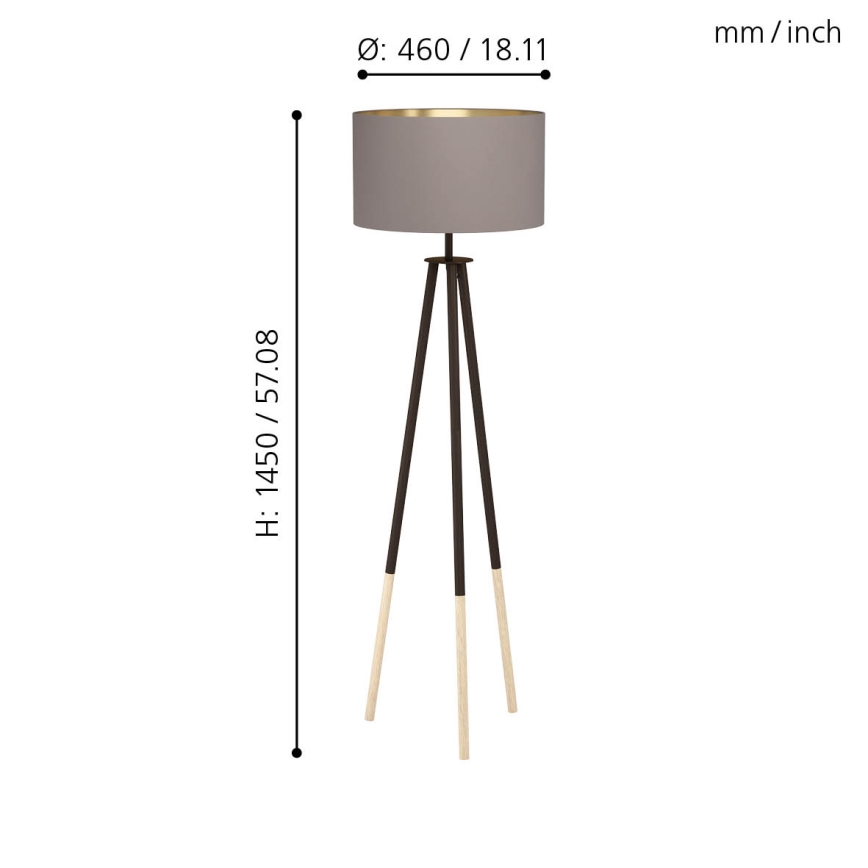 Eglo 49148 - Golvlampa BIDFORD 1xE27/60W/230V