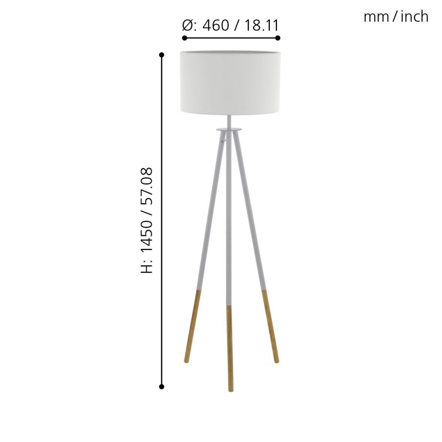 Eglo 49156 - Golvlampa BIDFORD 1xE27/60W/230V