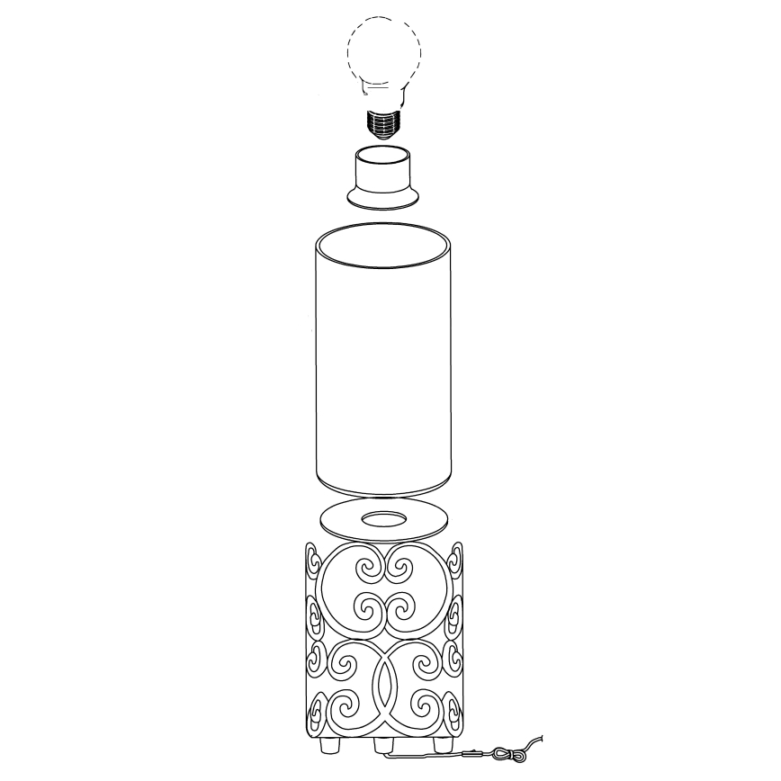Eglo 49274 - Bordslampa BilDIGAN 1xE27/60W/230V