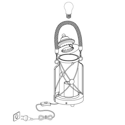 Eglo 49283 - Bordslampa BRADFORD 1xE27/60W/230V
