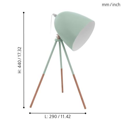 Eglo 49337 - Bordslampa DUNDEE 1xE27/60W/230V
