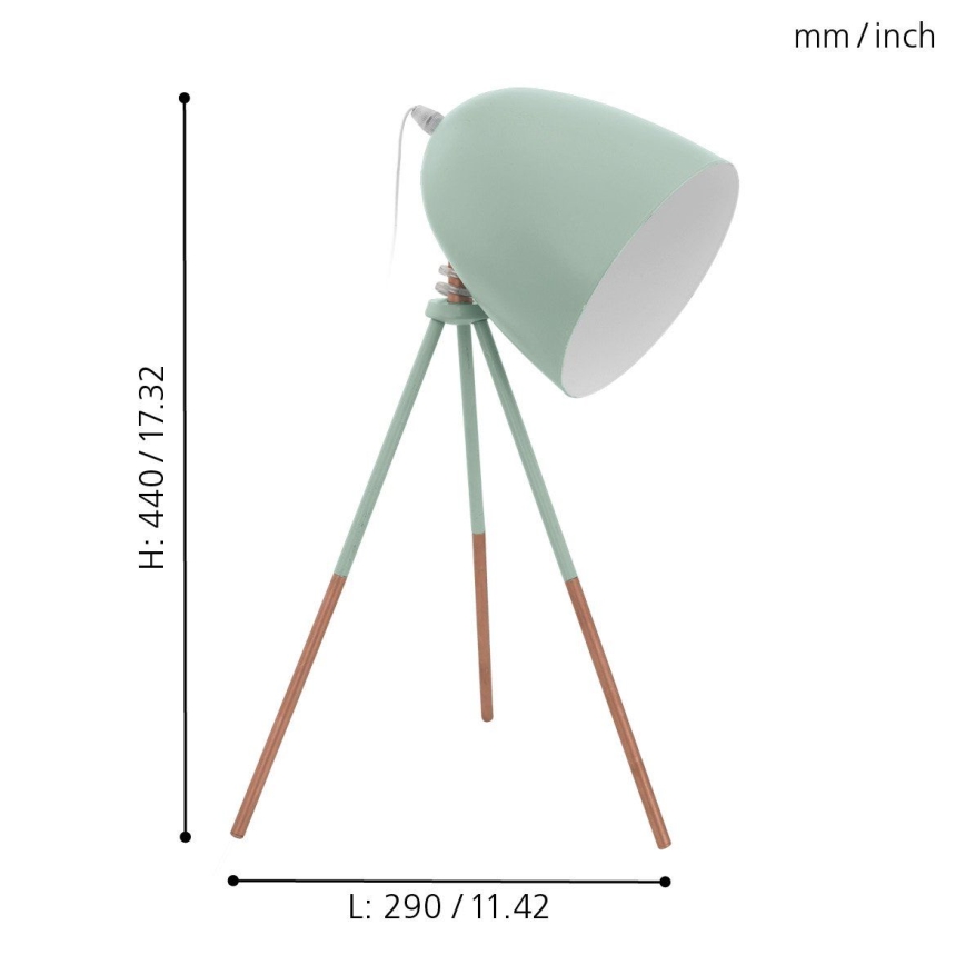 Eglo 49337 - Bordslampa DUNDEE 1xE27/60W/230V