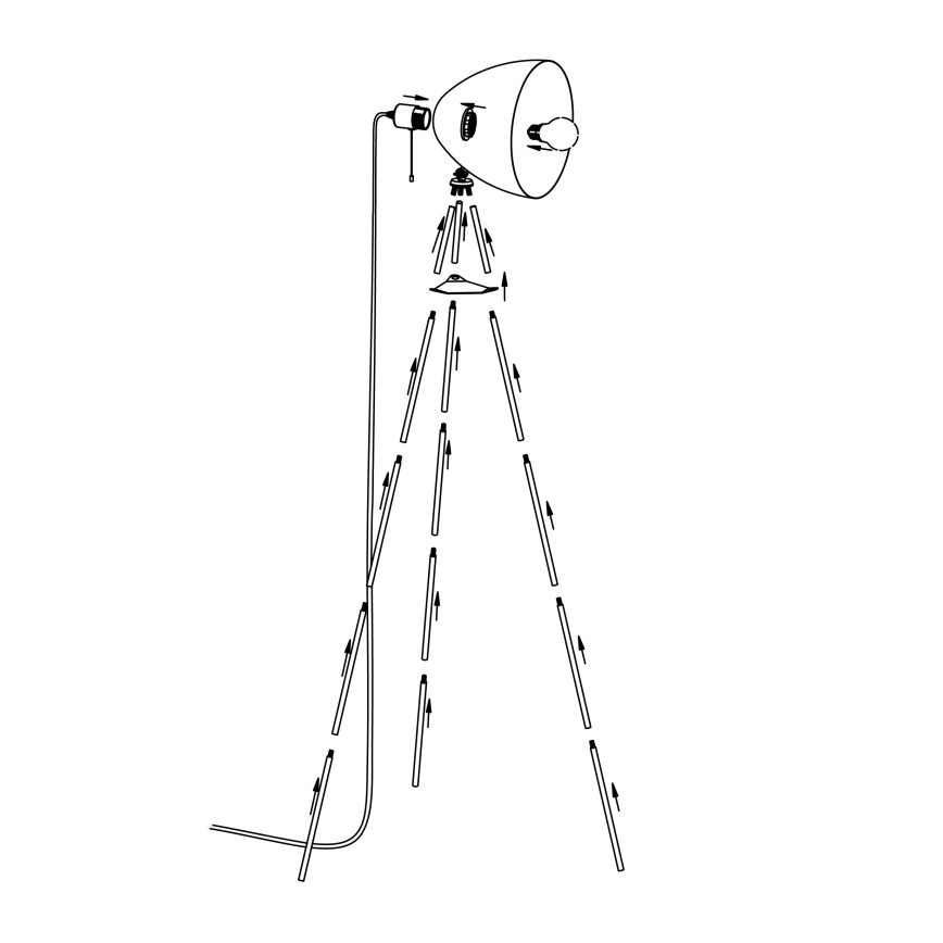 Eglo 49342 - Golvlampa DUNDEE 1xE27/60W/230V