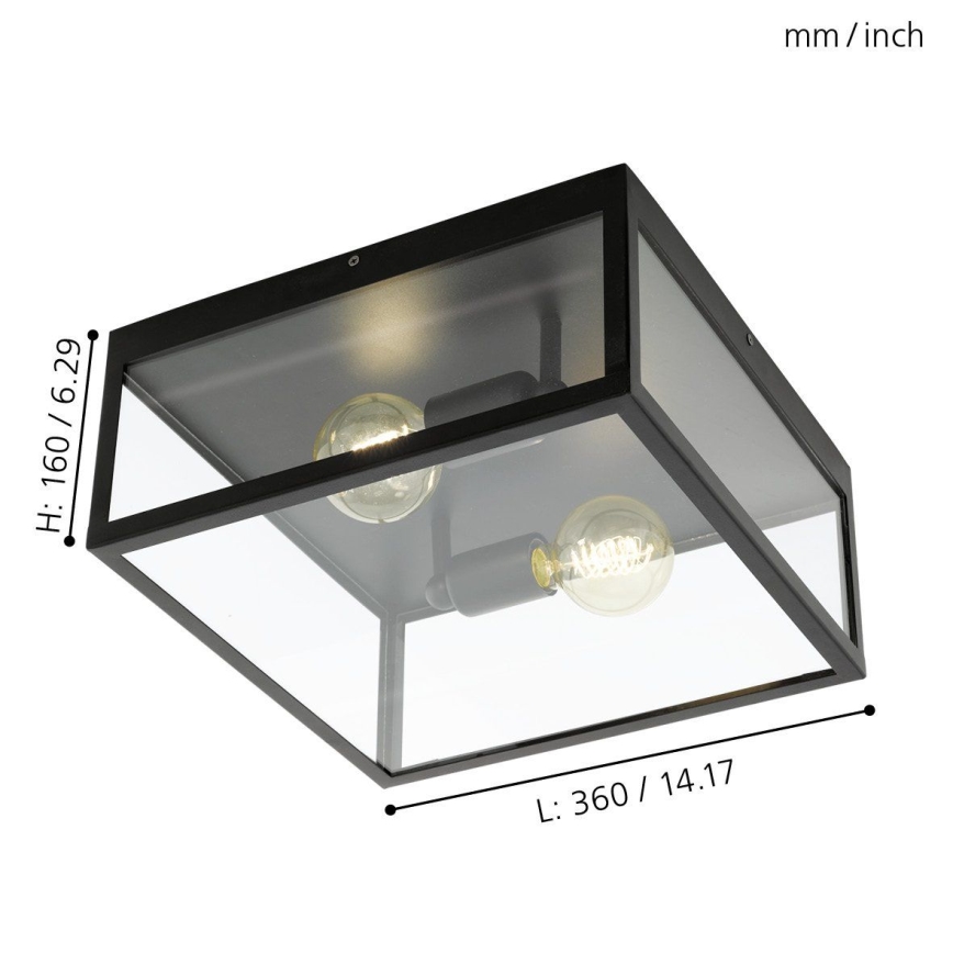 Eglo 49392 - Takbelysning CHARTERHem 2xE27/60W/230V