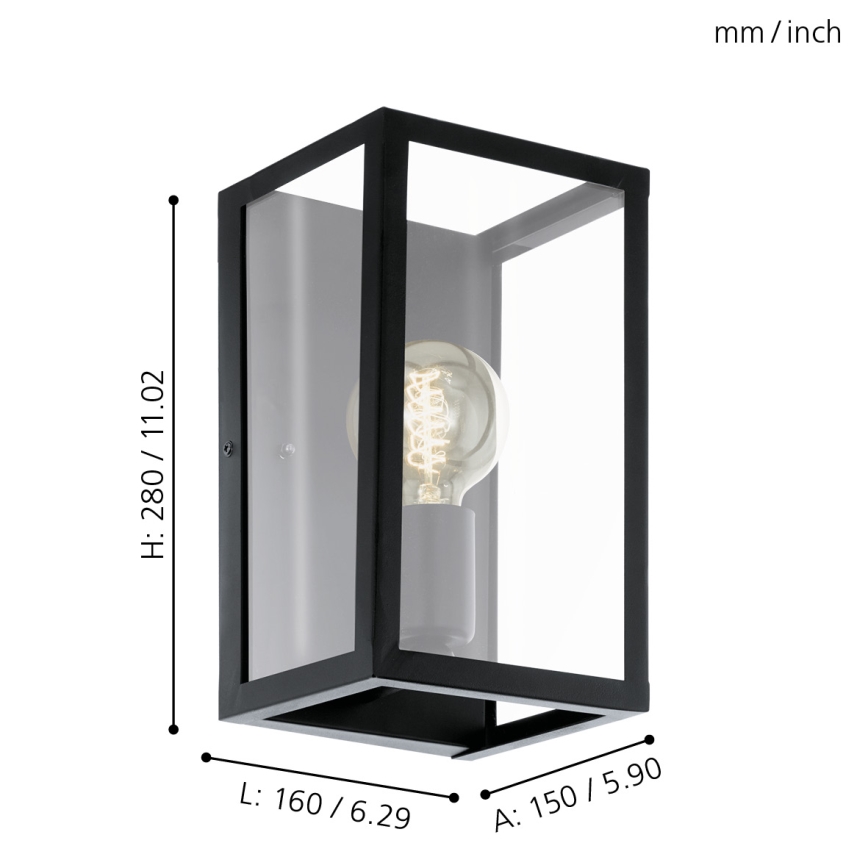 Eglo - Vägglampa 1xE27/60W/230V