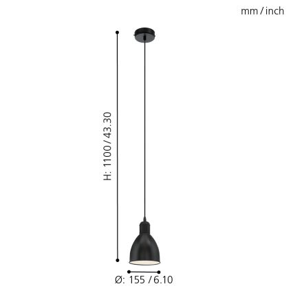 Eglo - Taklampa 1xE27/60W/230V