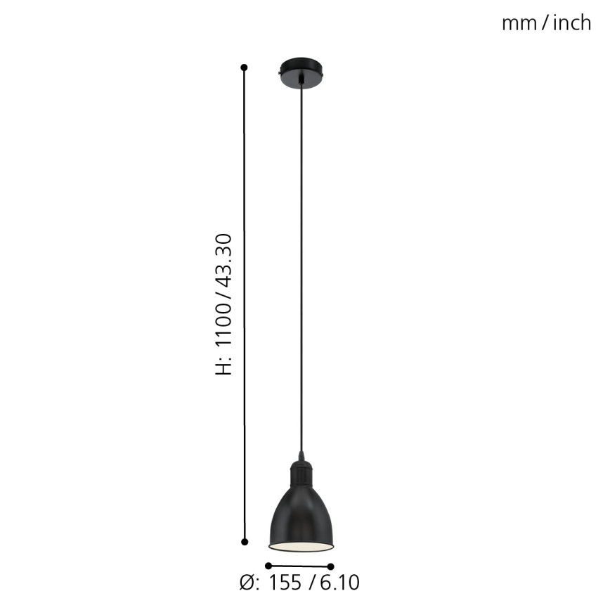 Eglo - Taklampa 1xE27/60W/230V