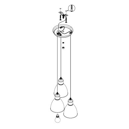 Eglo - Taklampa 3xE27/60W/230V