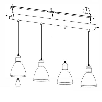 Eglo 49466 - Ljuskrona PRIDDY 4xE27/60W/230V