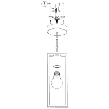 Eglo 49473 - Ljuskrona med snöre LITTLETON 1xE27/60W/230V