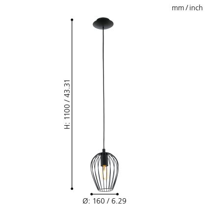 Eglo - Taklampa 1xE27/60W/230V