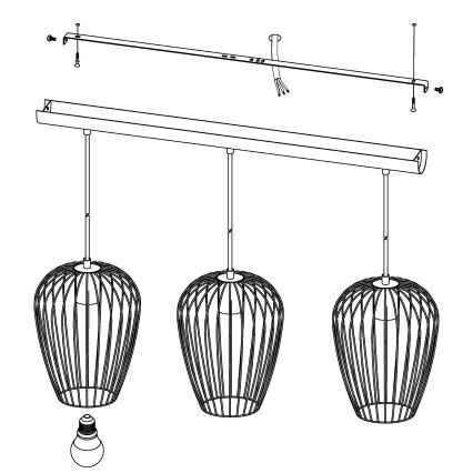 Eglo - Taklampa 3xE27/60W/230V
