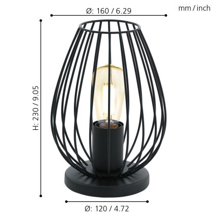 Eglo 49481 - Bordslampa NEWTOWN 1xE27/60W/230V