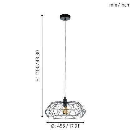 Eglo - Taklampa 1xE27/60W/230V