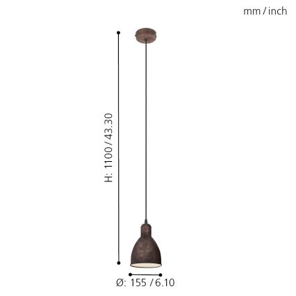 Eglo - Taklampa 1xE27/60W/230V