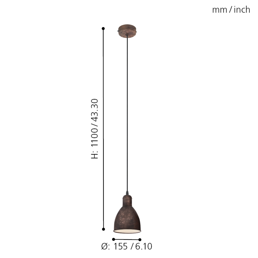 Eglo - Taklampa 1xE27/60W/230V