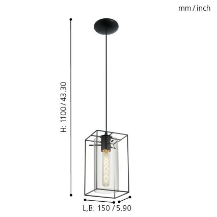 Eglo 49495 - Ljuskrona LONCINO 1xE27/60W/230V
