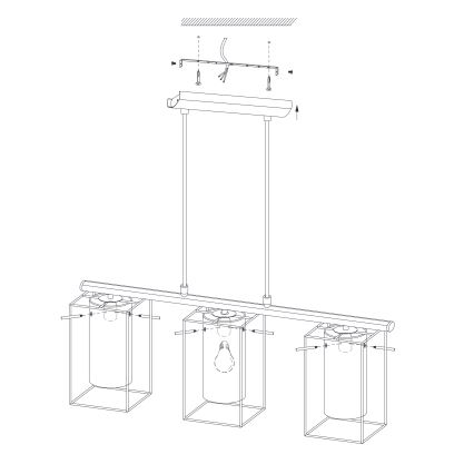 Eglo - Taklampa 3xE27/60W/230V