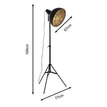 Eglo 49674 - Golvlampa CANNINGTON 1xE27/60W/230V