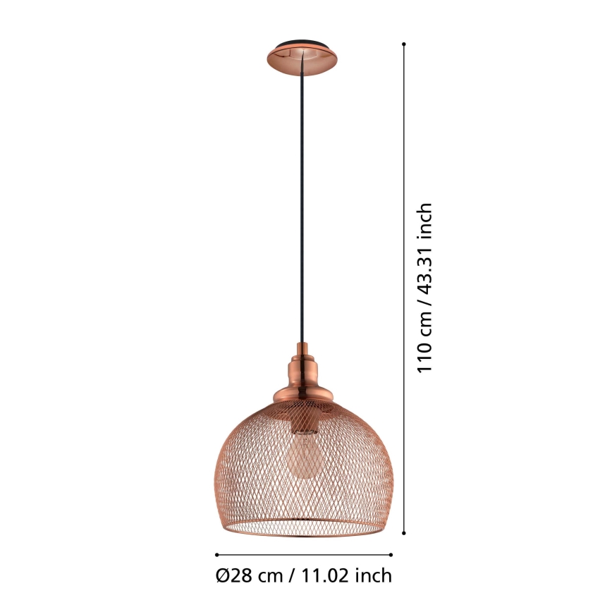 Eglo 49738 - Hängande lampa STRAITON 1xE27/60W