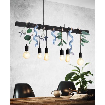 Eglo - Pendellampa  TOWNSHEND 6xE27/60W/230V