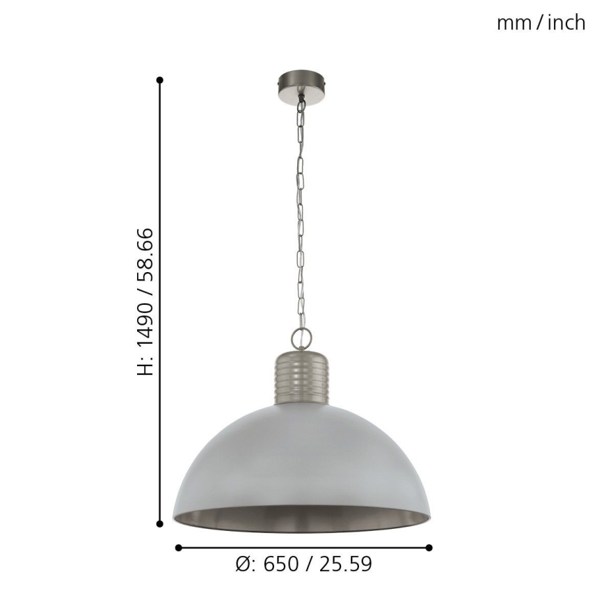 Eglo 49757 - Ljuskrona med kedja COLDRIDGE 1xE27/60W/230V