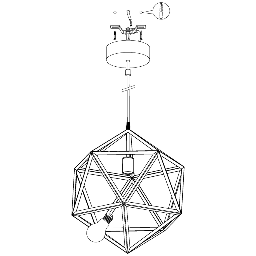 Eglo 49761 - Hängande lampa EMBLETON 1xE27/60W/230V
