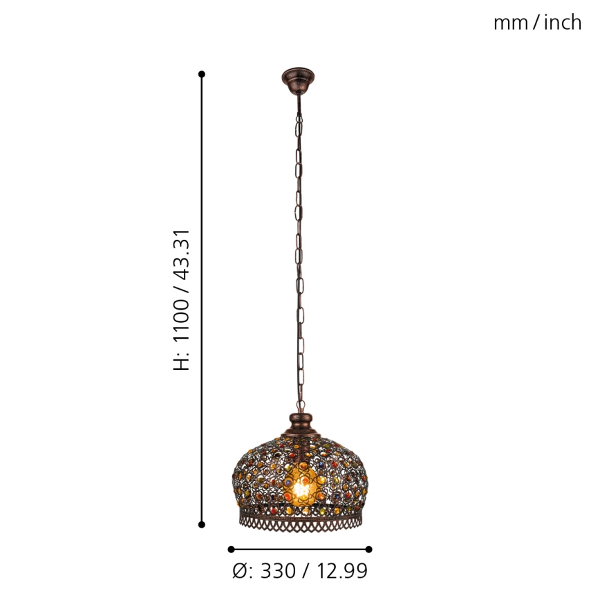 Eglo 49764 - Hängande lampa JADIDA 1xE27/60W