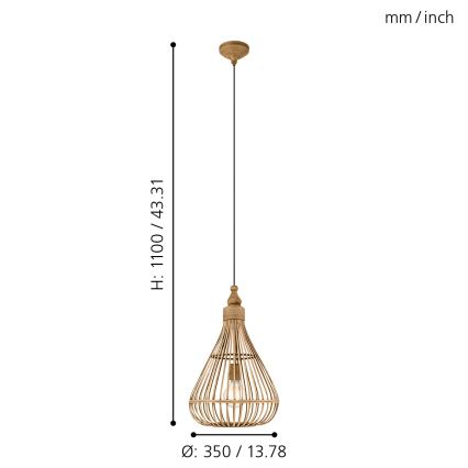 Eglo 49772 - Hängande lampa AMSFIELD 1xE27/60W