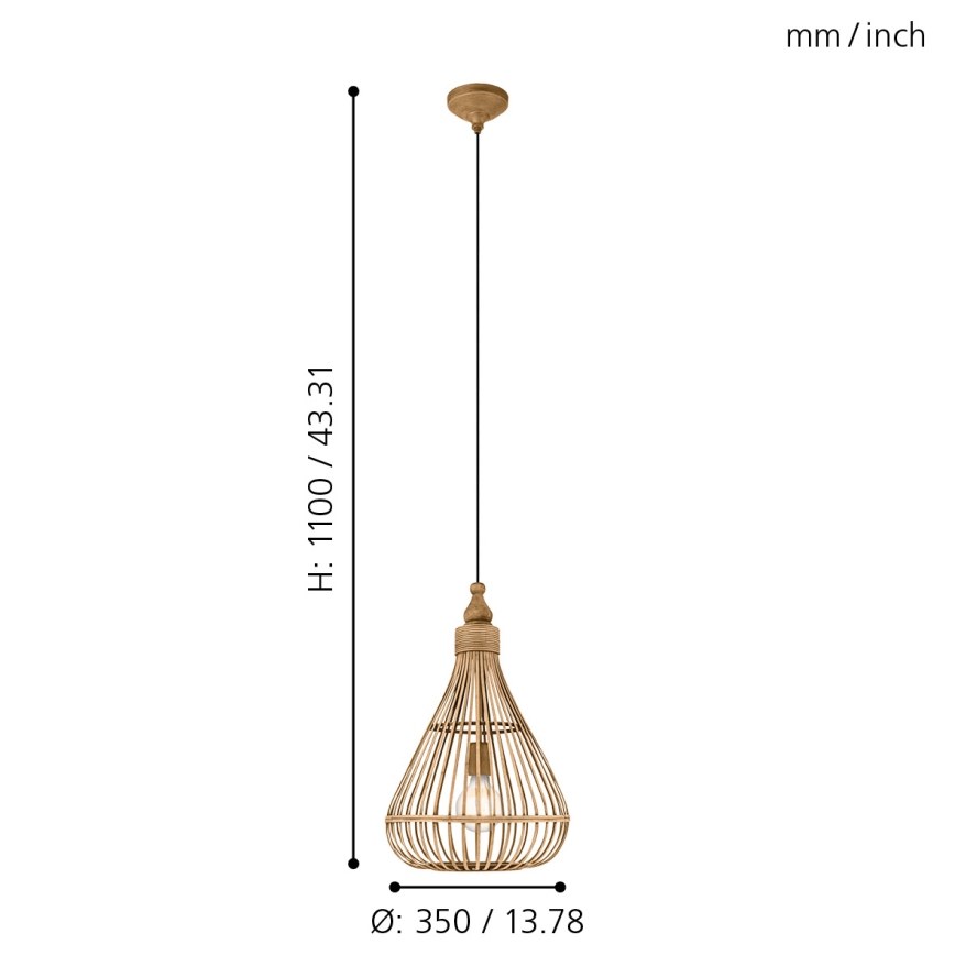Eglo 49772 - Hängande lampa AMSFIELD 1xE27/60W