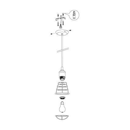 Eglo 49809 - Hängande lampa PORT SETON 1xE27/60W