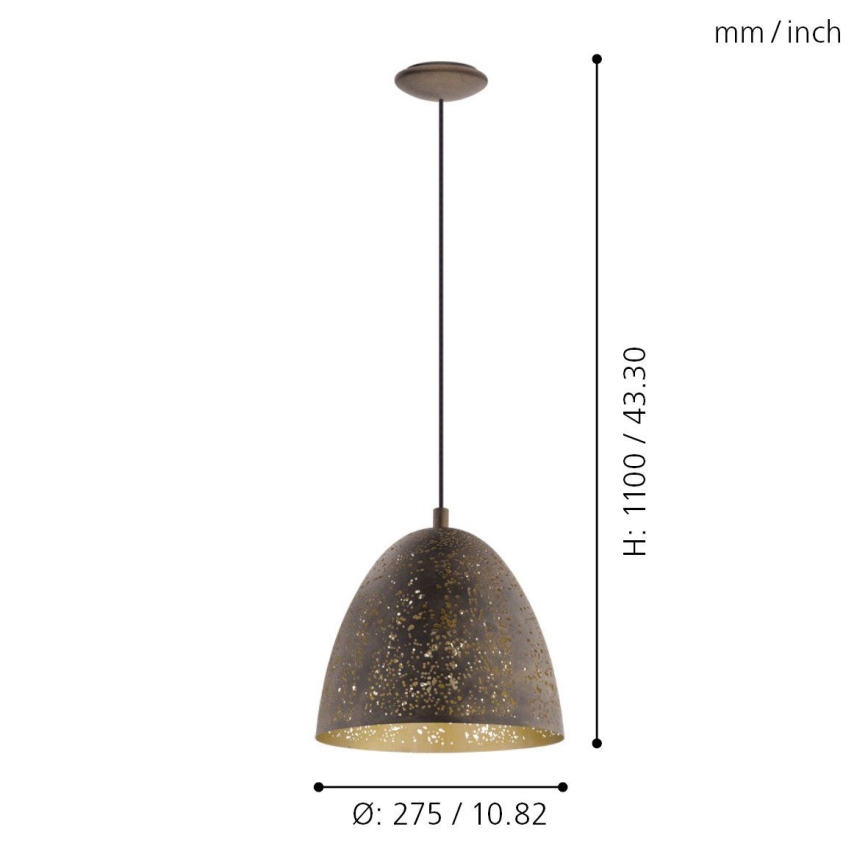 Eglo 49814 - Hängande lampa SAFI 1xE27/60W