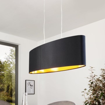 Eglo 55266 - Ljuskrona med textilsladd MASERLO 2xE27/60W/230V svart