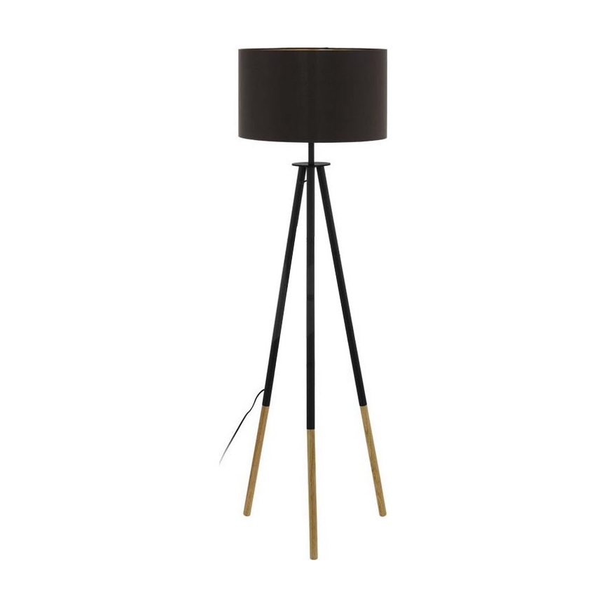Eglo 55291 - Golvlampa BIDFORD 1xE27/60W/230V svart/brun
