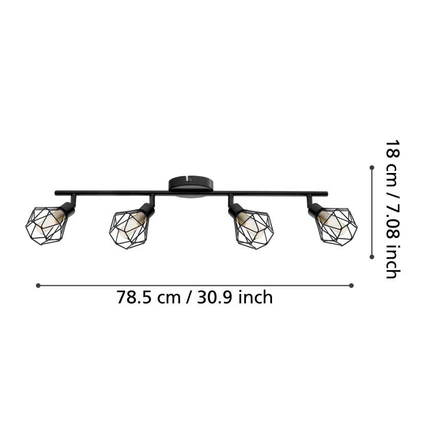 Eglo 55301 - LED-spot ZAPATA 4xG9/3W/230V svart