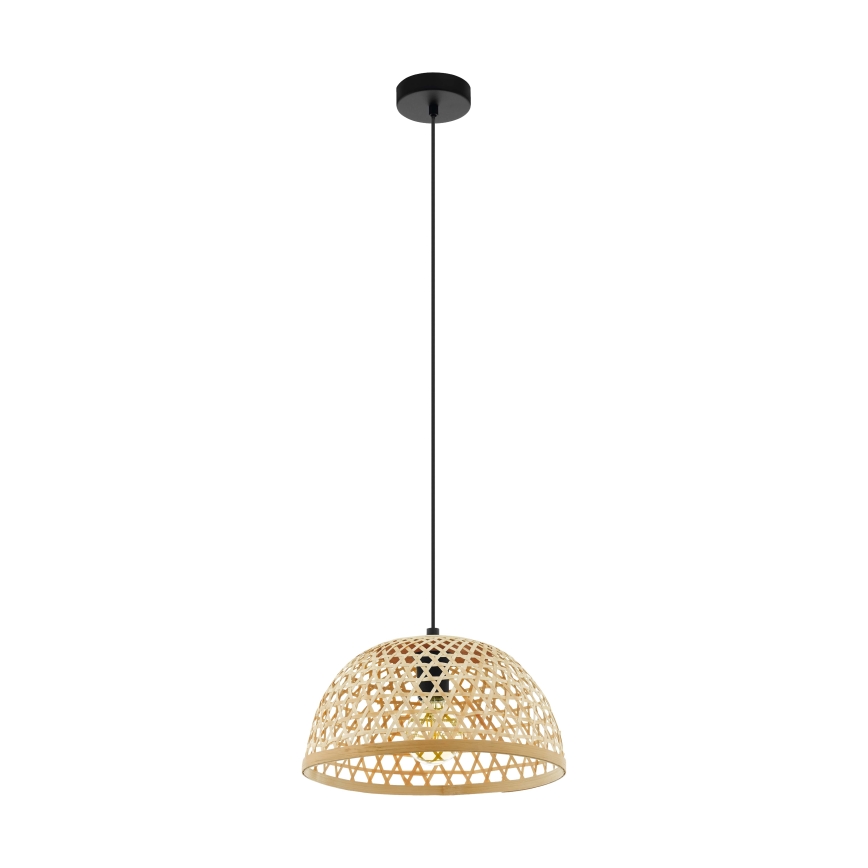 Eglo 55695 - Ljuskrona med textilsladd CLAVERDON 1xE27/40W/230V diameter 37 cm beige