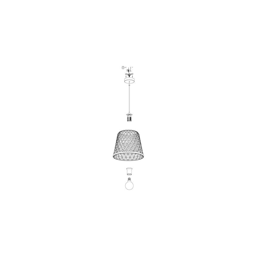 Eglo 55696 - KIRKCOLM pendellampa med kabel 1xE27/60W/230V beige